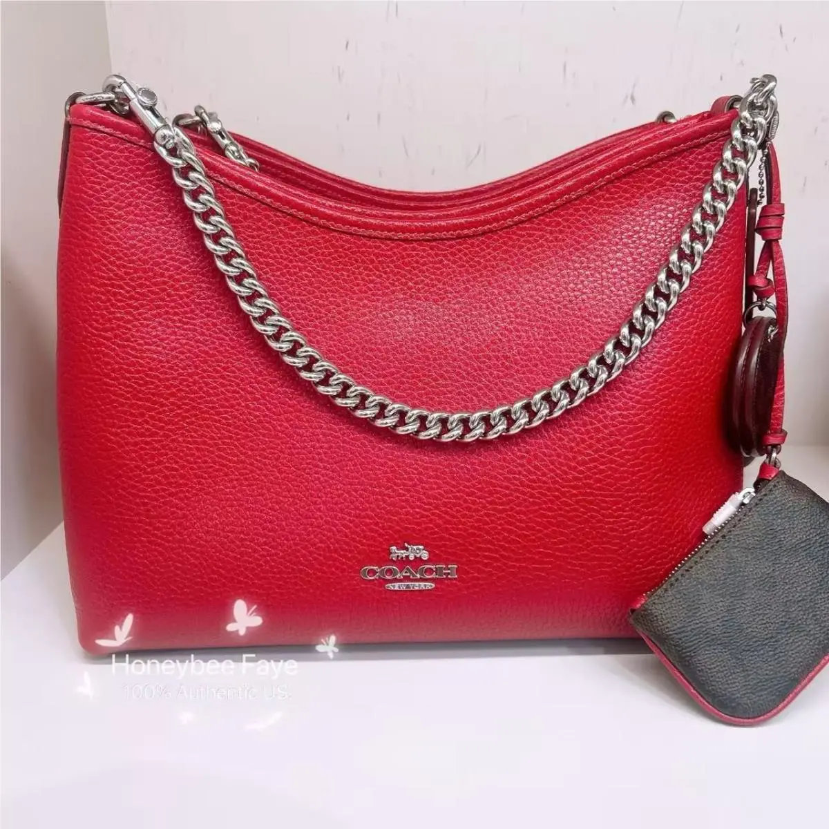 Coach Laurel Shoulder Bag with Mirror Charm and Pouch CBI94