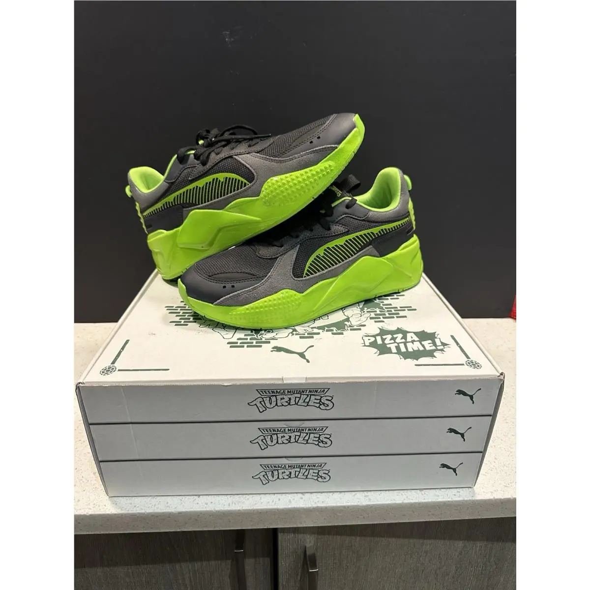 Size 10 Puma Rs-x Ninja Turtles Shoes Mens Black Green 402373 01 Tmnt