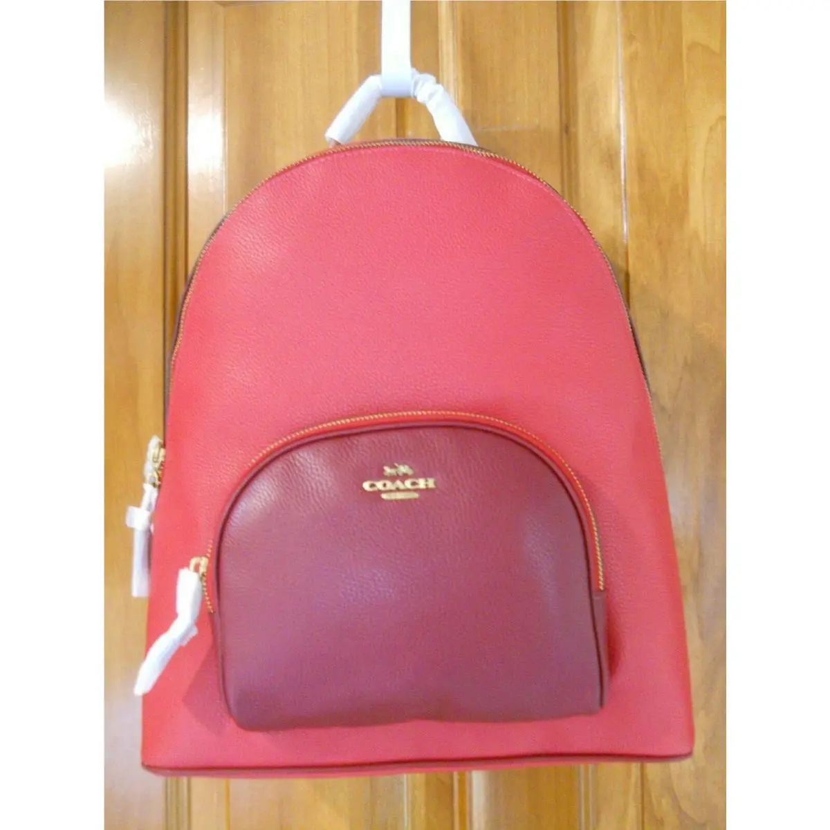 Coach Carrie Backpack Leather Full Size Red Apple/multi B4P2Z Htf