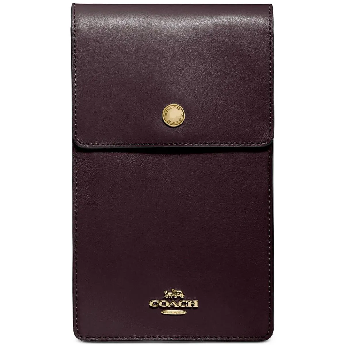 Coach Snap Phone Brown Leather Crossbody Bag Women`s Handbag L3117