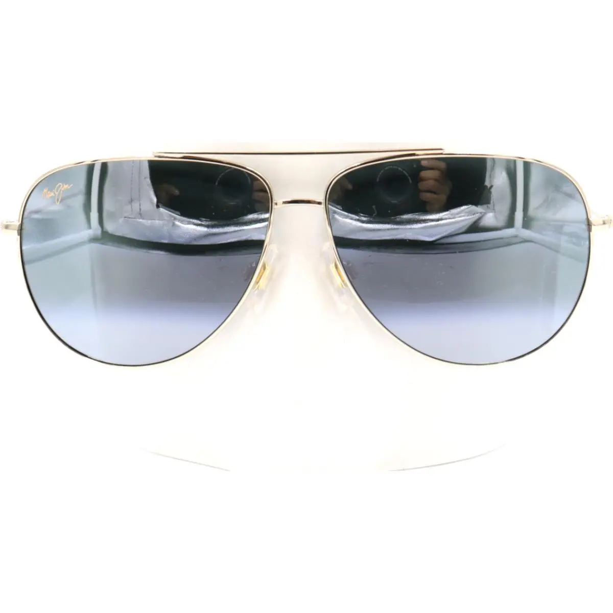 Maui Jim Hau‘oli Aviator Gray Gold Sunglasses 674-16A / MJ0674S-001