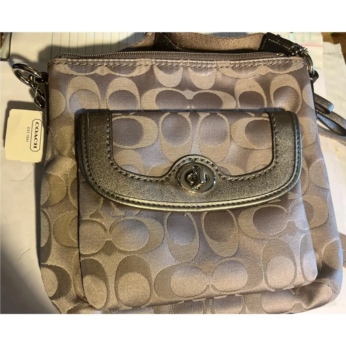 Coach Shoulder Bag F51108 Signature Light Khaki. . H