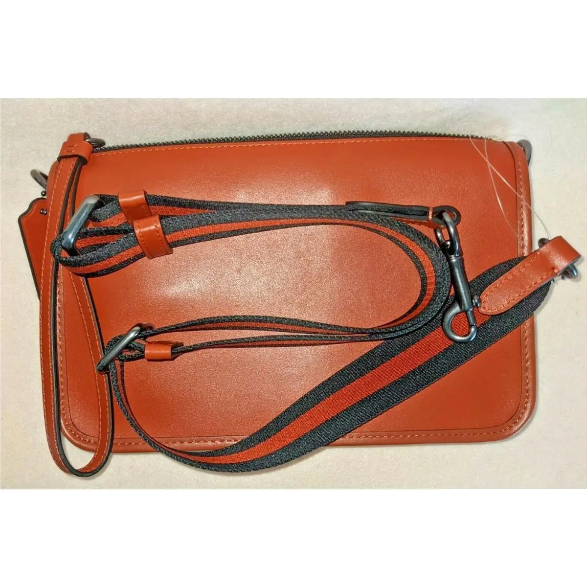 Leather Coach Heritage Convertible Crossbody C1592 in Terracotta