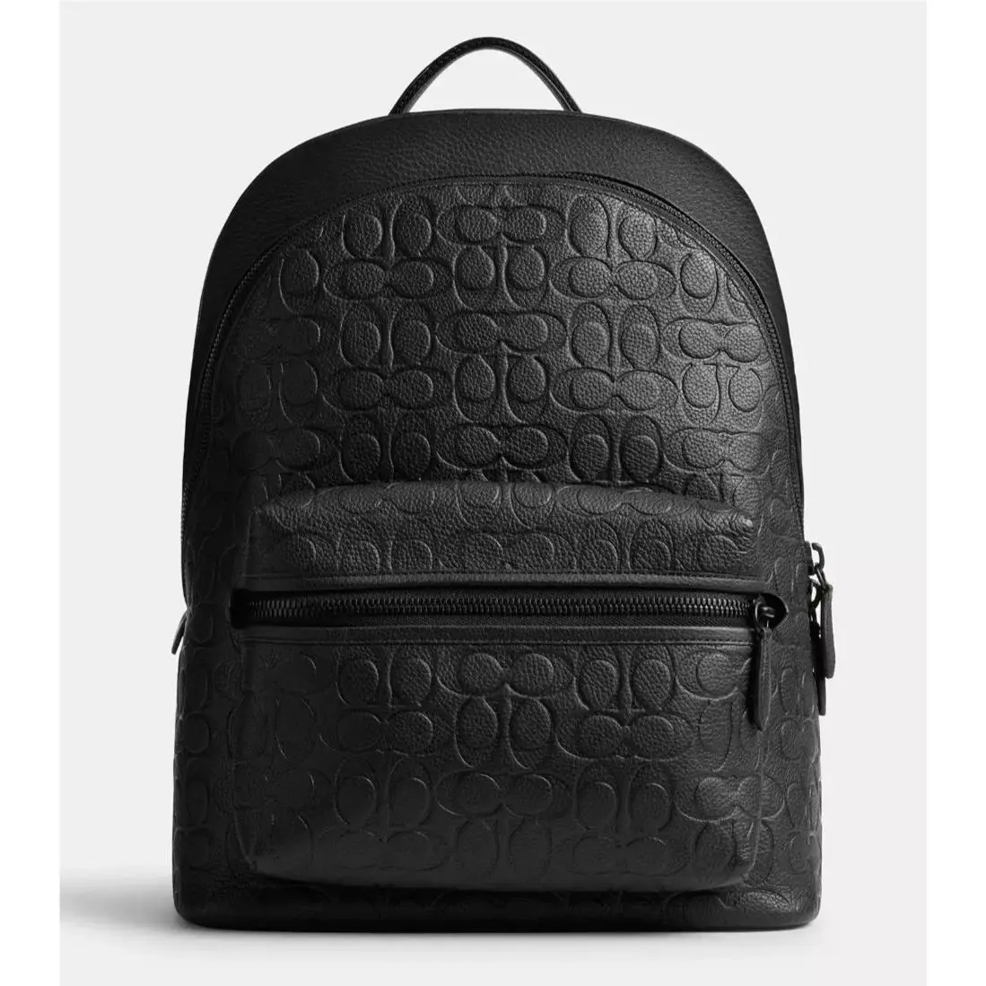 Coach Men`s Black Charter Signature Laptop Leather Backpack CP117
