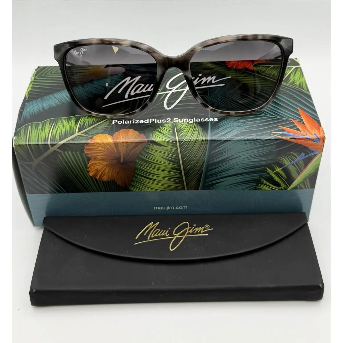 Maui Jim Honi GS758-11S - Grey Tortoise Stripe Frame / Neutral Grey