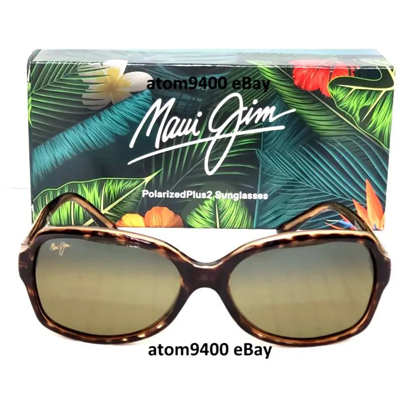 Maui Jim Cloud Break Women`s Sunglasses Brown Bronze Tortoise Frame Green Lens