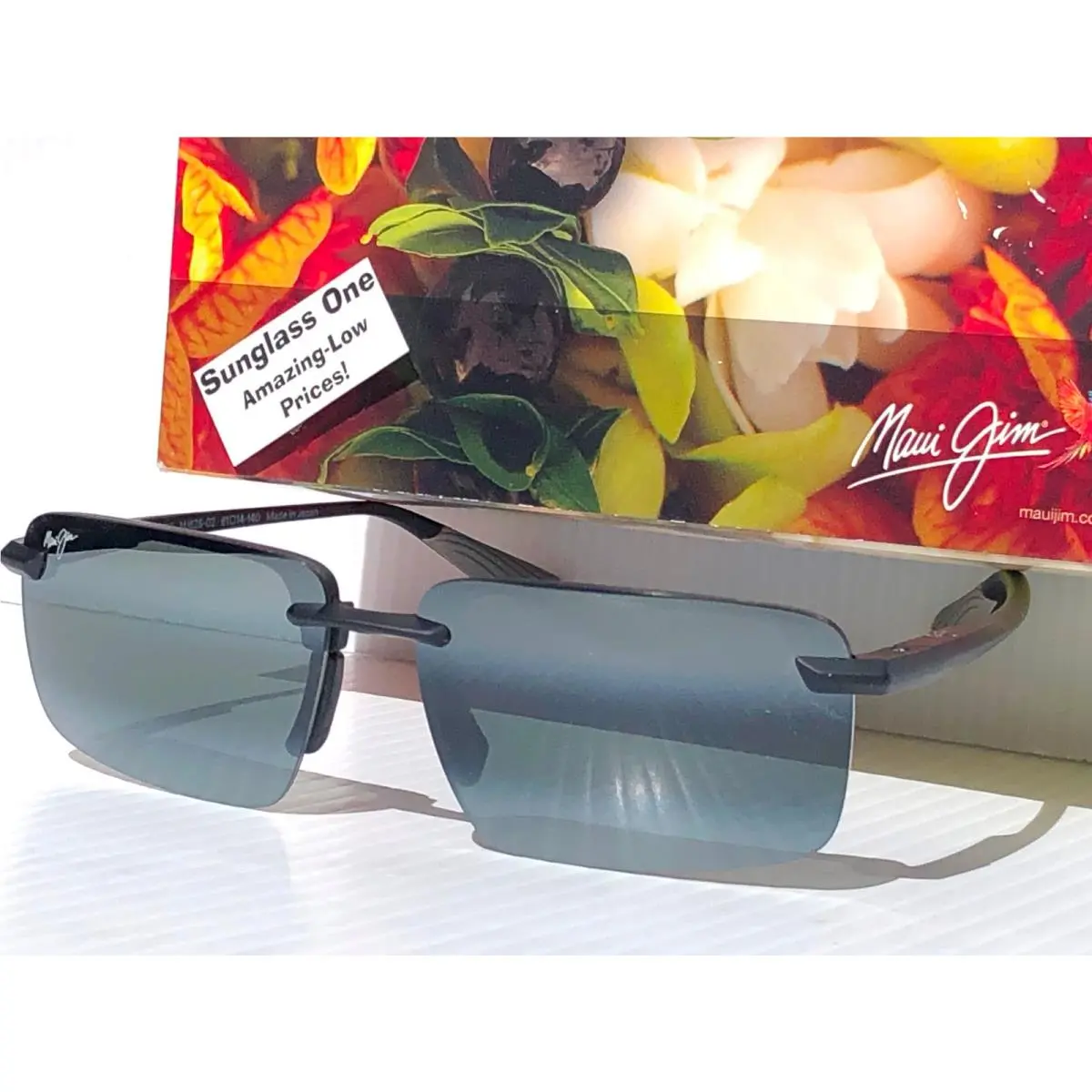 Maui Jim Laulima Matte Black Polarized Grey Lens Sunglass 626-02