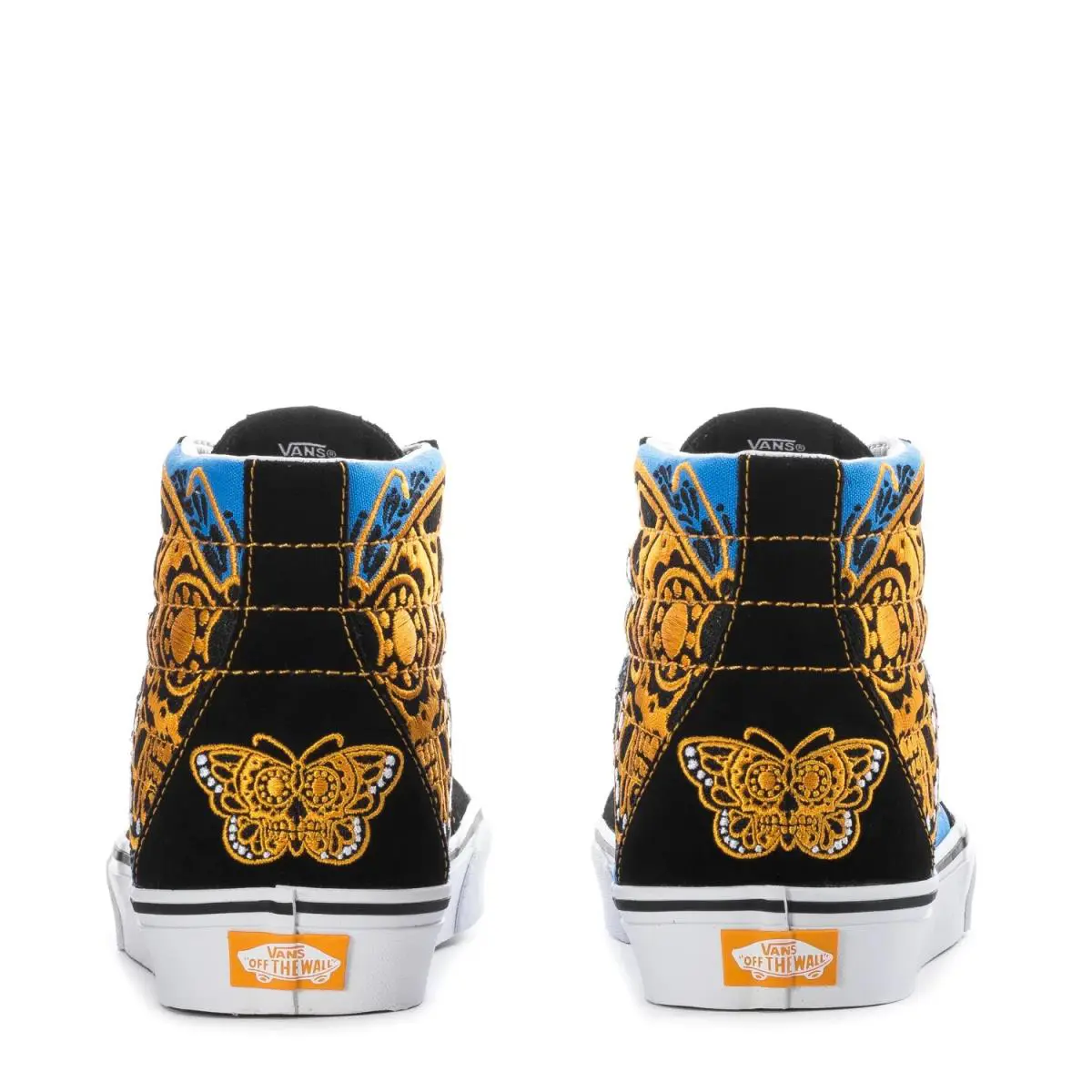 Vans shoes - VANS Sk8-Hi - BLACK / BLUE / GOLD BUTTERFLY SKULL - VN0A32QGBER 8