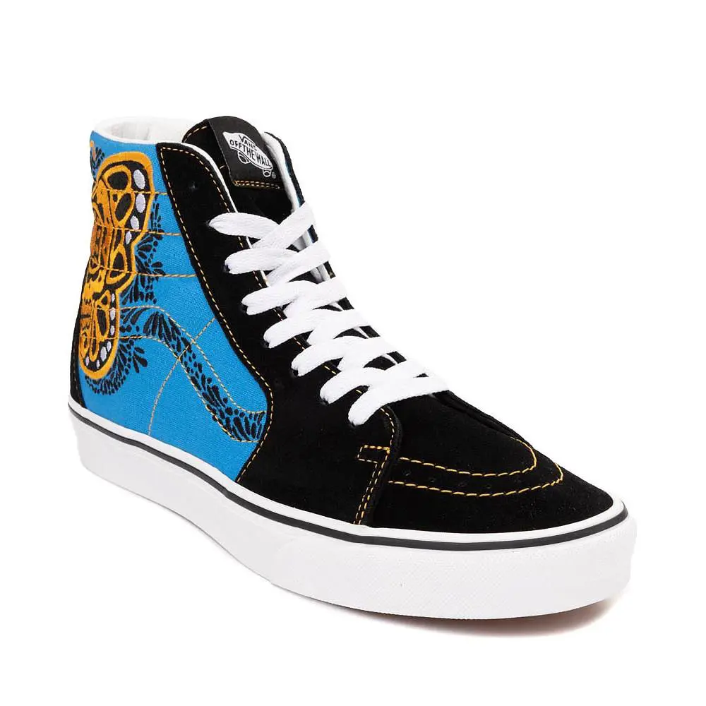 Vans shoes - VANS Sk8-Hi - BLACK / BLUE / GOLD BUTTERFLY SKULL - VN0A32QGBER 4