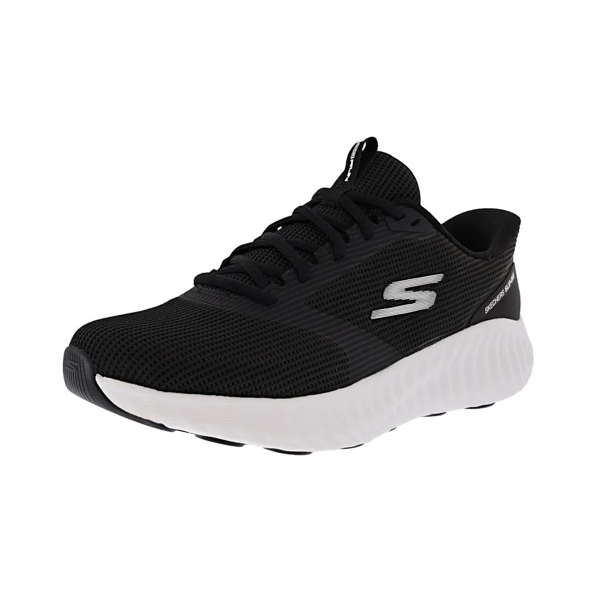 Men`s Slip-ins: GO Run Now- Stover 220381WW/BKW 4E Width Running Shoes BLACK / WHITE by Skechers