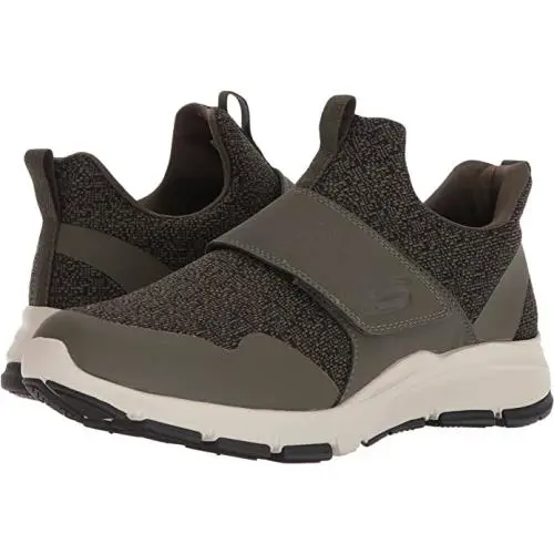 Skechers Men`s Bammer Relaxed Fit Olive Black Shoes - Olive Black