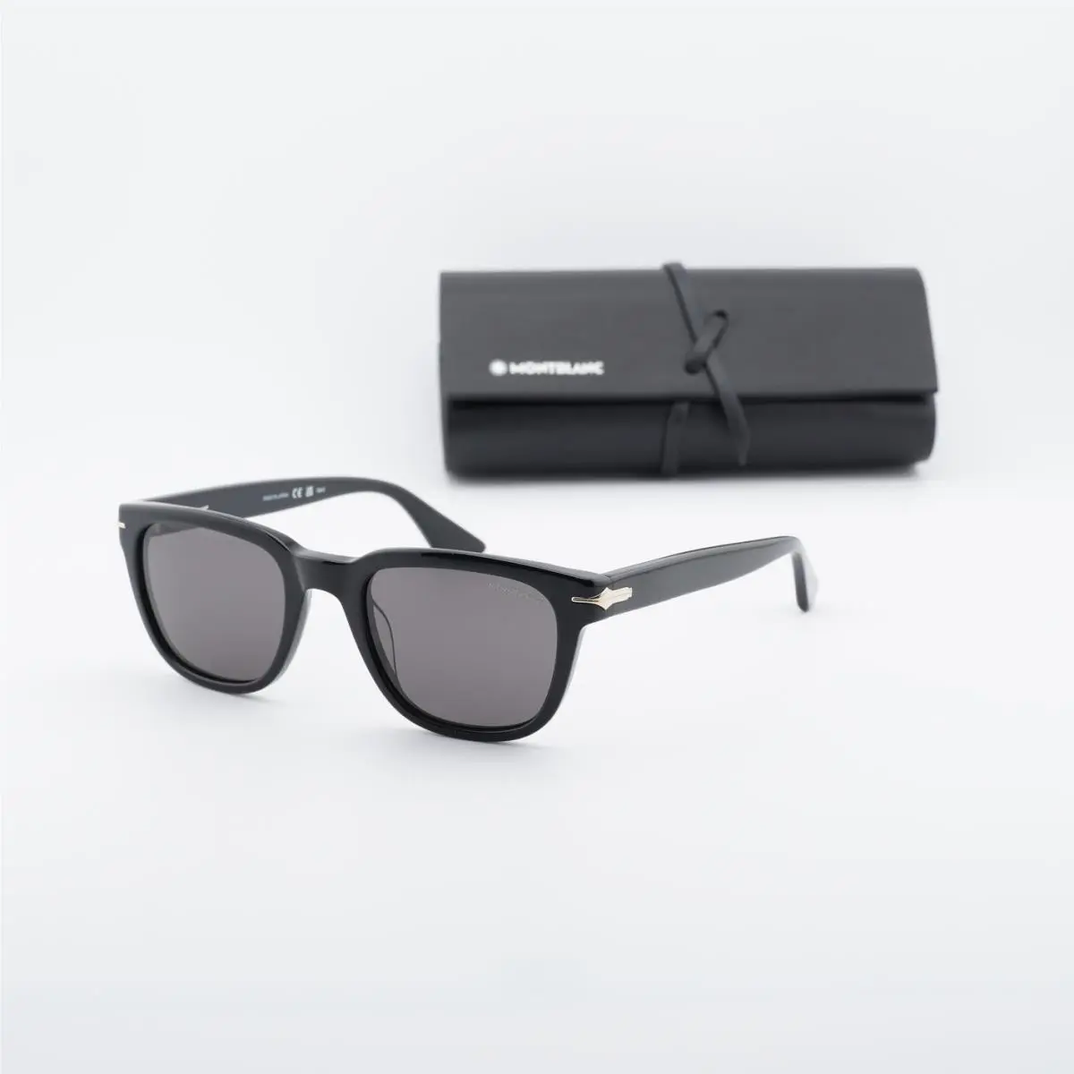 Montblanc MB0302S 001 Shiny Black/grey 51-21-150 Sunglasses