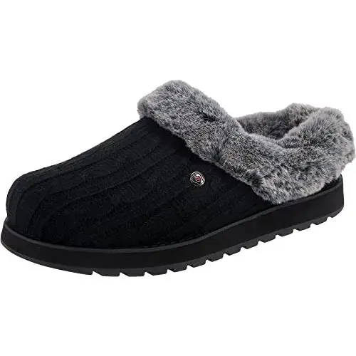 Skechers Bobs Women`s Keepsakes - Ice Angel Slipper Black 6.5 W US - Black