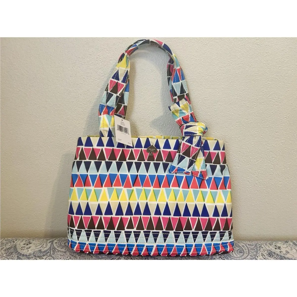 Kate Spade Flatiron Nylon Maryanne Geometric Summer Shoulder Bag Handbag