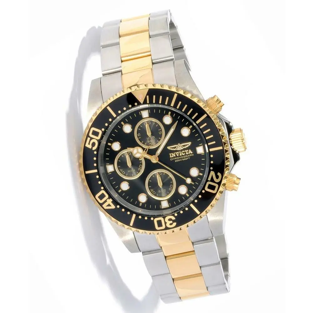 1772 Men`s Pro Diver Two Tone Black Dial Chrono Watch by Invicta