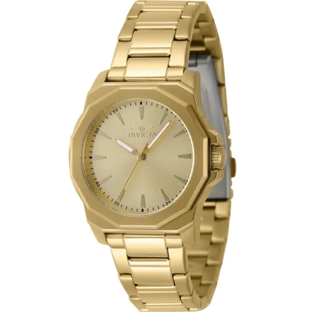 Invicta Speedway Women`s Watch - 34mm Gold Dial Gold Tone Band Model 47339