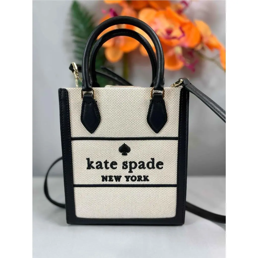 Kate Spade Ellie Canvas Leather Trims Mini Crossbody Bag KK235
