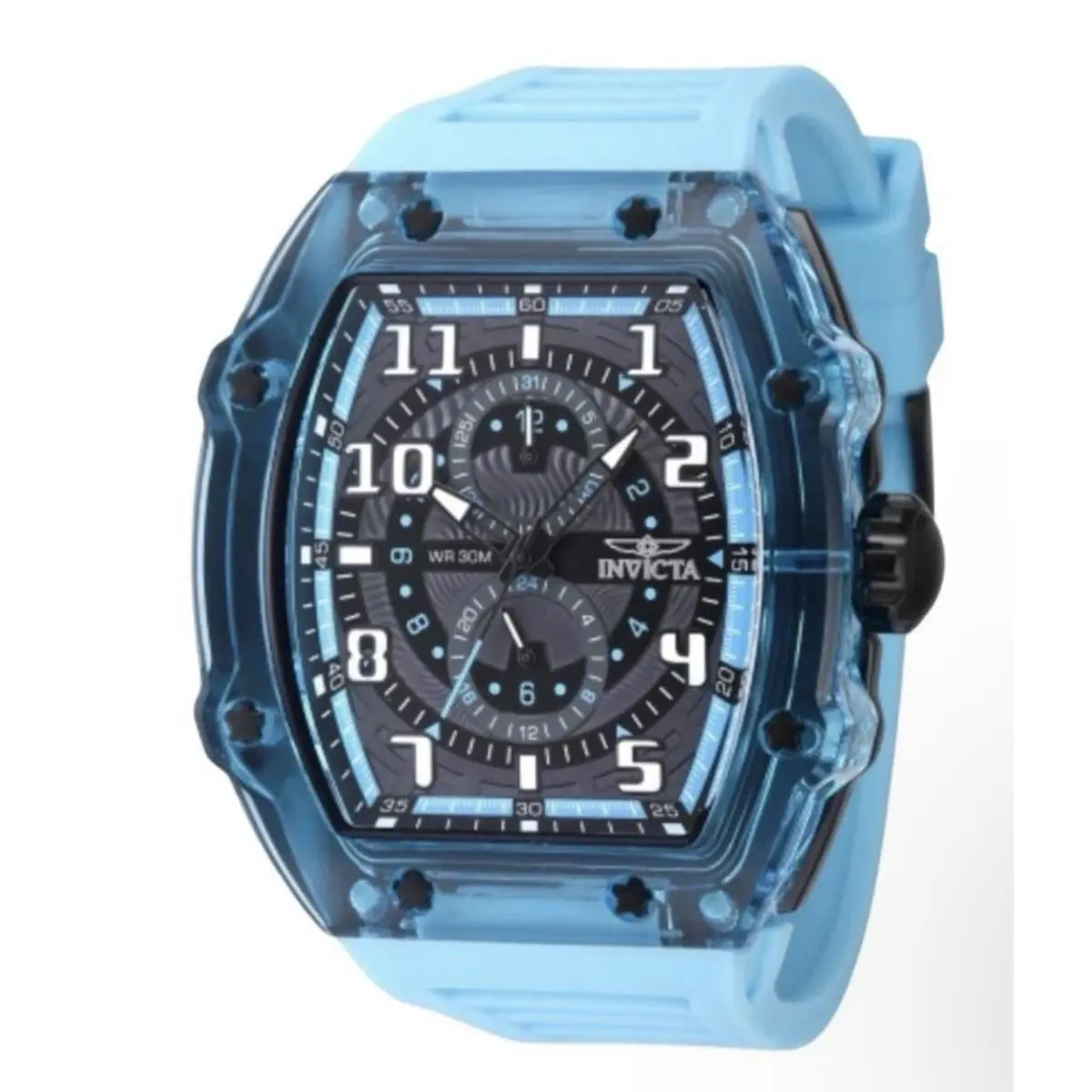 Invicta Racing Model 48716 Men s 48.5MM Blue Quartz Watch Silicone Band