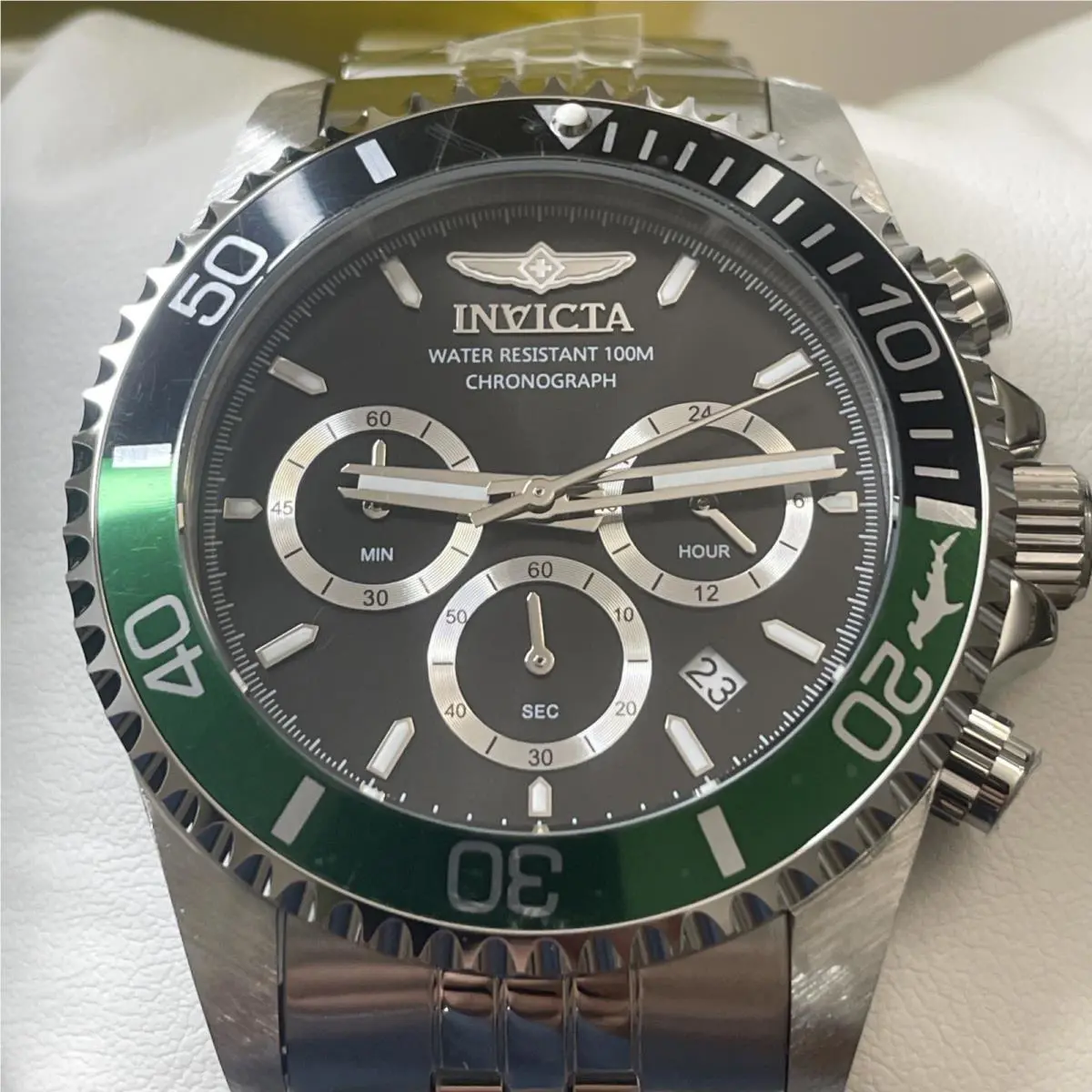 Invicta 43mm Stainless Titan with Green and Black Bezel Sprite