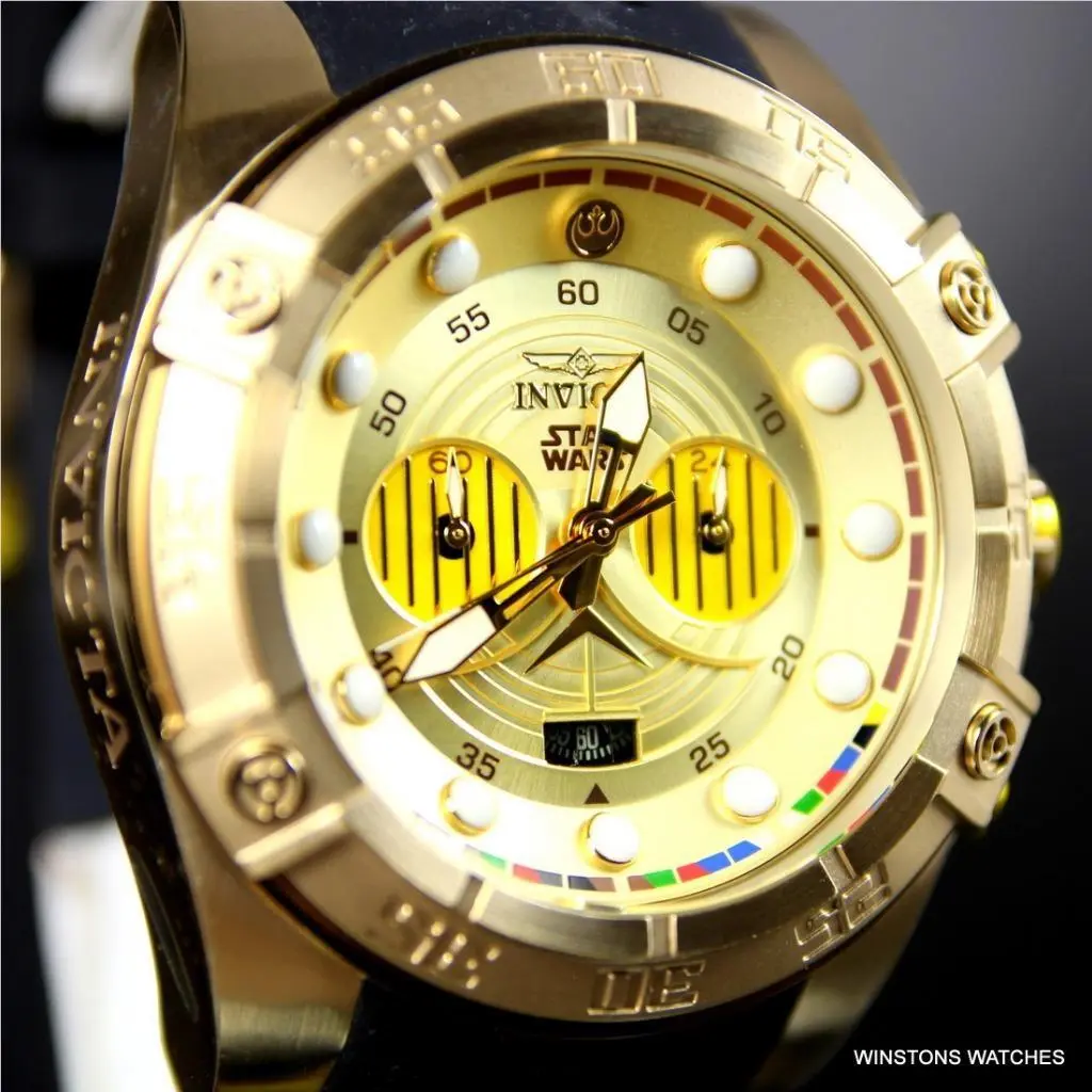 Invicta Star Wars C3PO Chronograph Gold Plated Limited Edition 52mm Watch