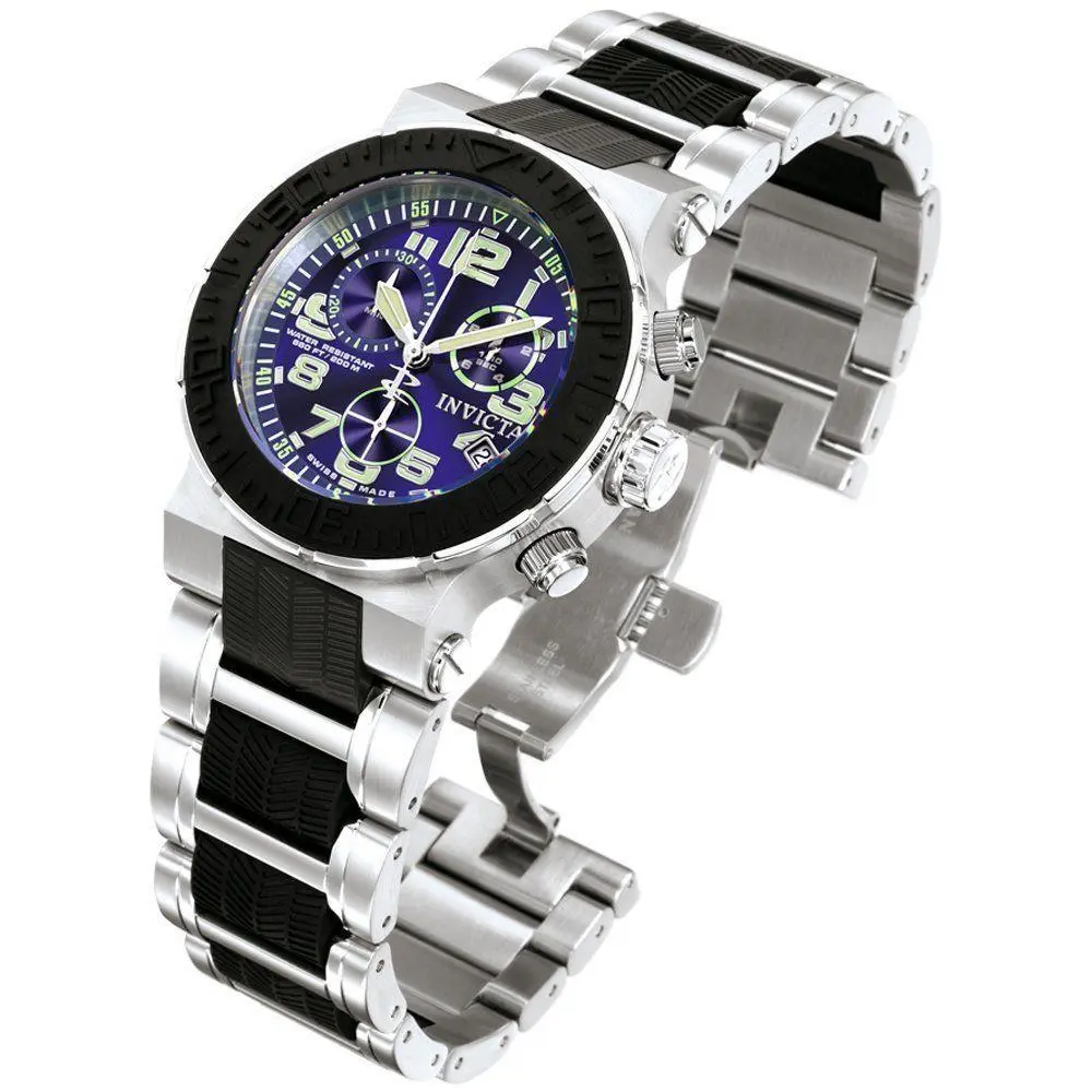Swiss Made Invicta 6138 Reserve Sea Reef Blue Dial Chronograph Men`s Watch
