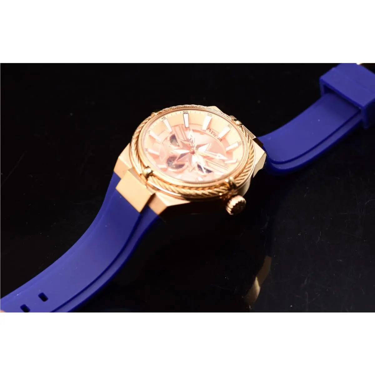 Invicta Women Marvel Captain Marvel Lady 39mm Ltd Ed Rose Gold Quartz Blue Watch