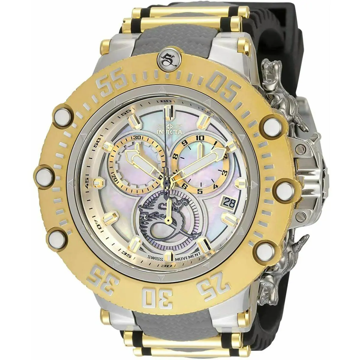 Invicta 33648 Men`s 52mm Goldtone Subaqua Noma Vii Swiss Chrono Strap Watch