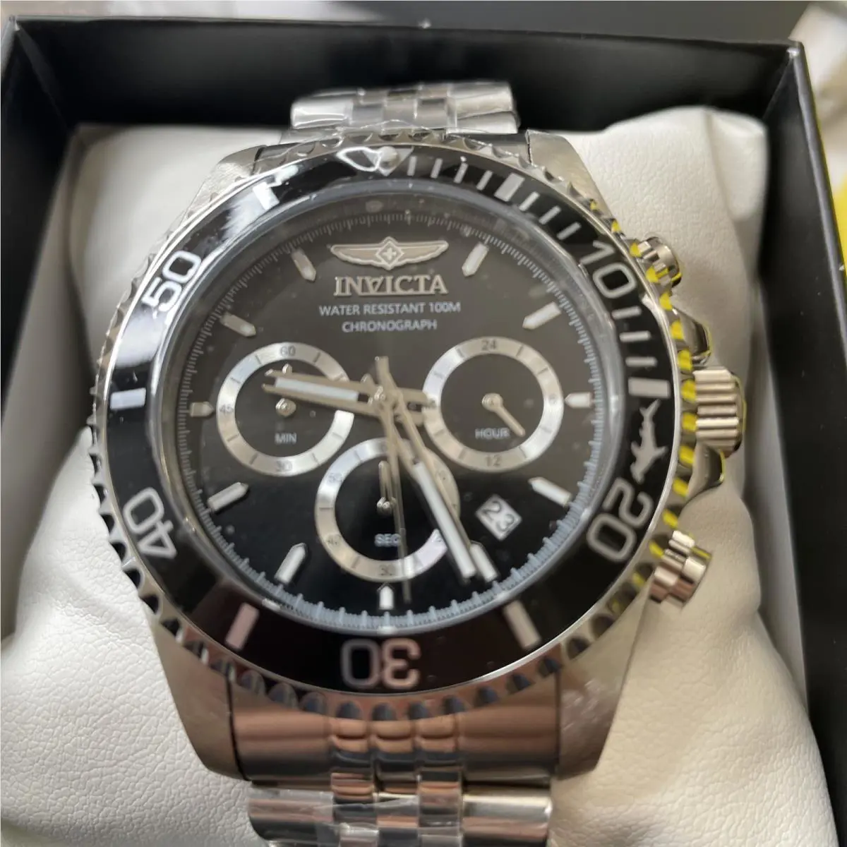 Invicta Titan Black Bezel 43mm Mens Chronograph Watch