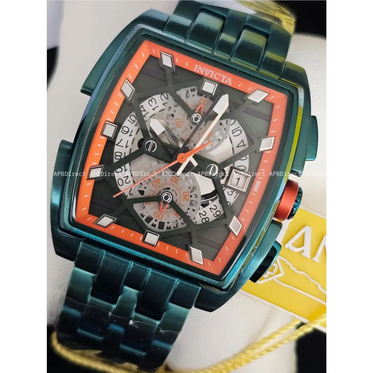 Invicta - Speedway - Spinning Dials Chronograph - Green Orange - Mens Watch