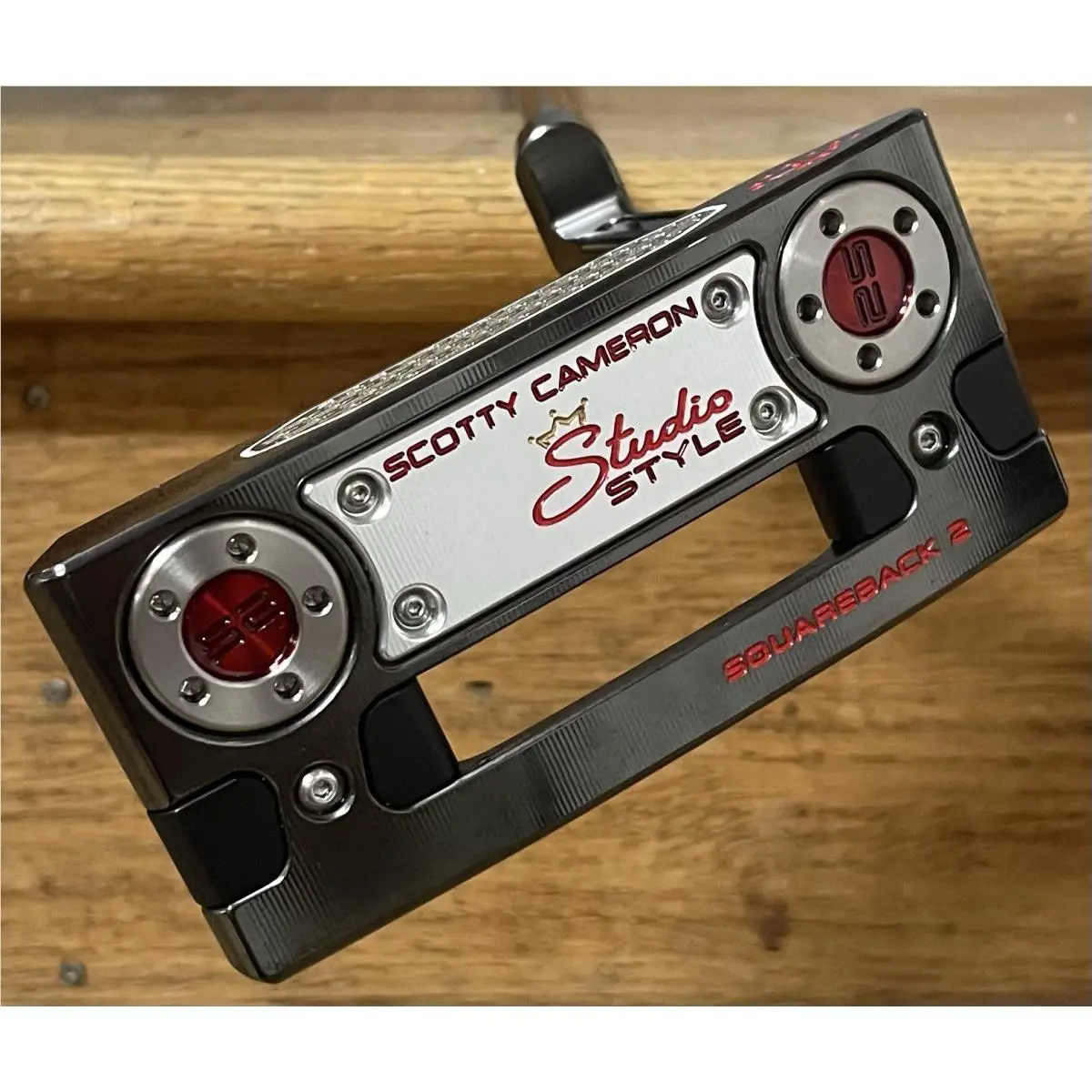 Scotty Cameron  - Studio Style Squareback 2 Long Design - SCS - Xtreme Dark - DLC - Red, Lie Angle: Black 0