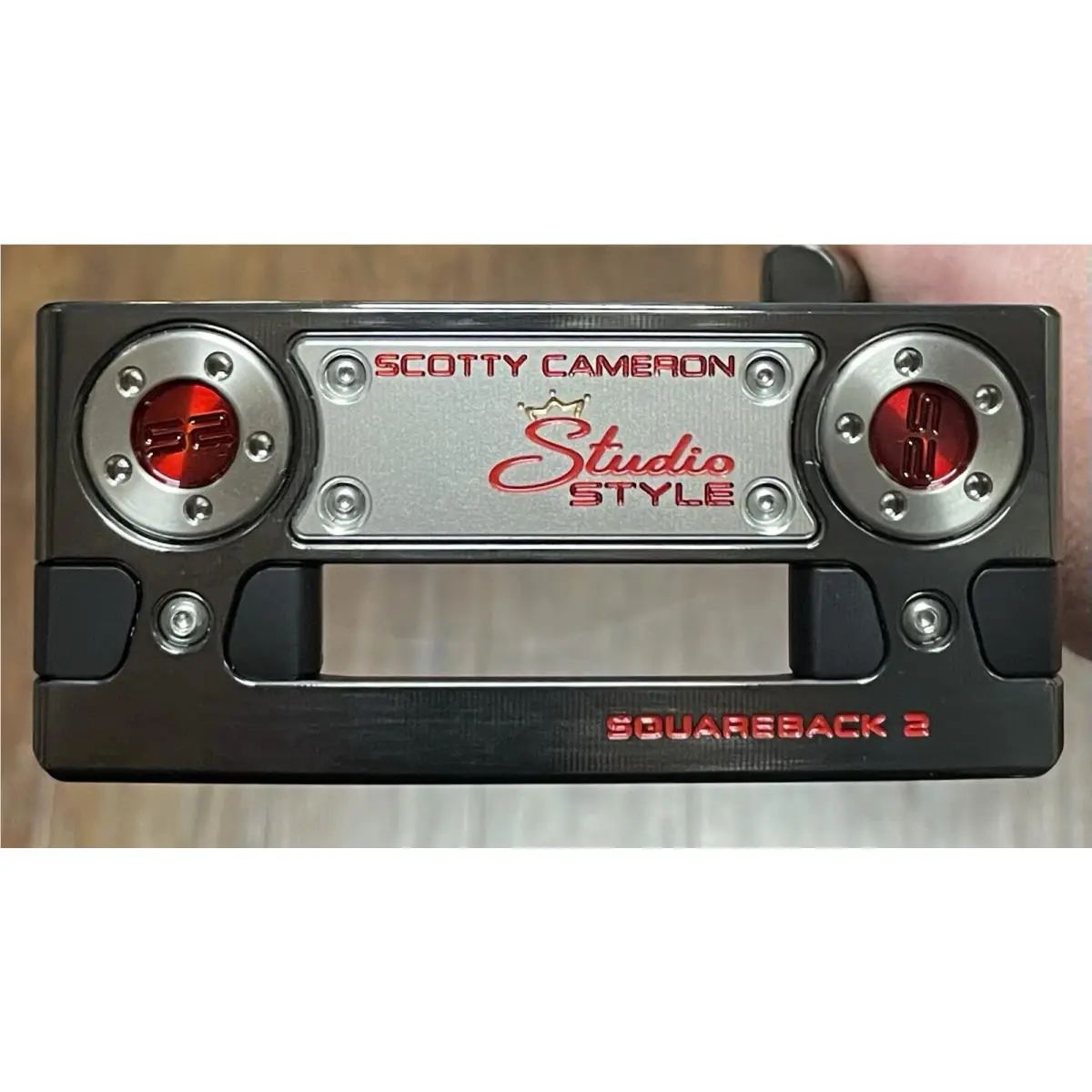 Scotty Cameron  - Studio Style Squareback 2 Long Design - SCS - Xtreme Dark - DLC - Red, Lie Angle: Black 2