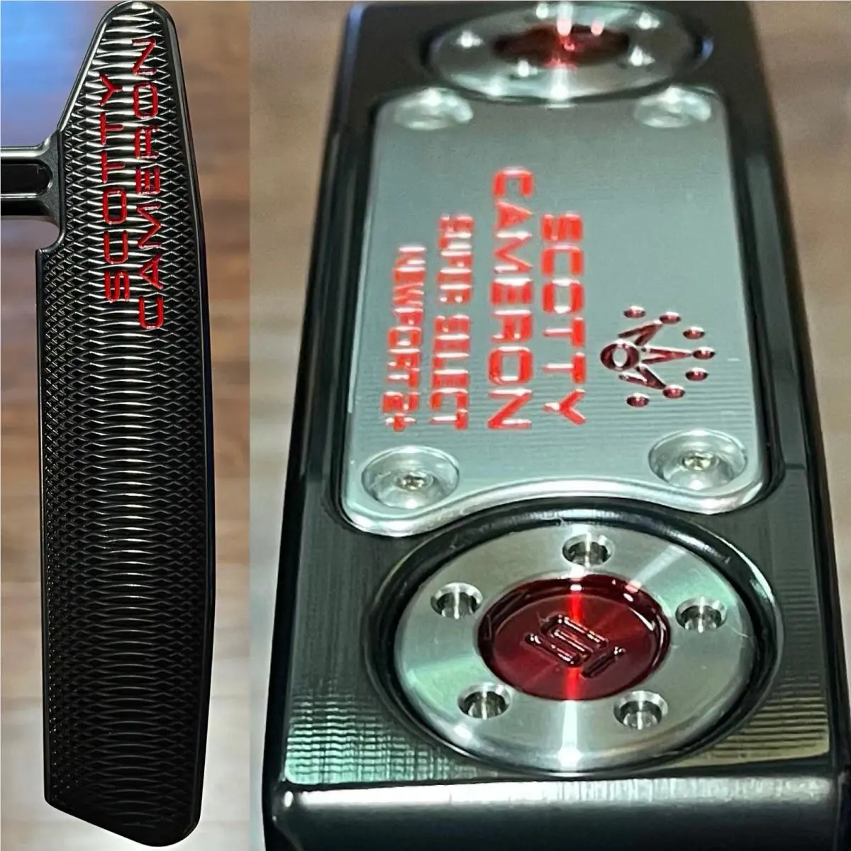 Scotty Cameron  - Super Select Newport 2 Plus - Xtreme Dark Finish - DLC - Red, Lie Angle: Black 0