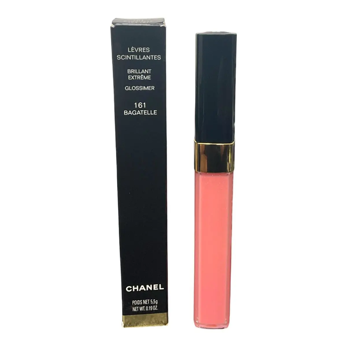Chanel Levres Scintillantes Brillant Extreme Glossimer Bagatelle 161 0.19 oz