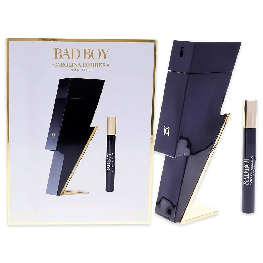 Carolina Herrera Bad Boy 2‑Piece Travel Set For Men 3.4 oz Edt +0.34oz Edt