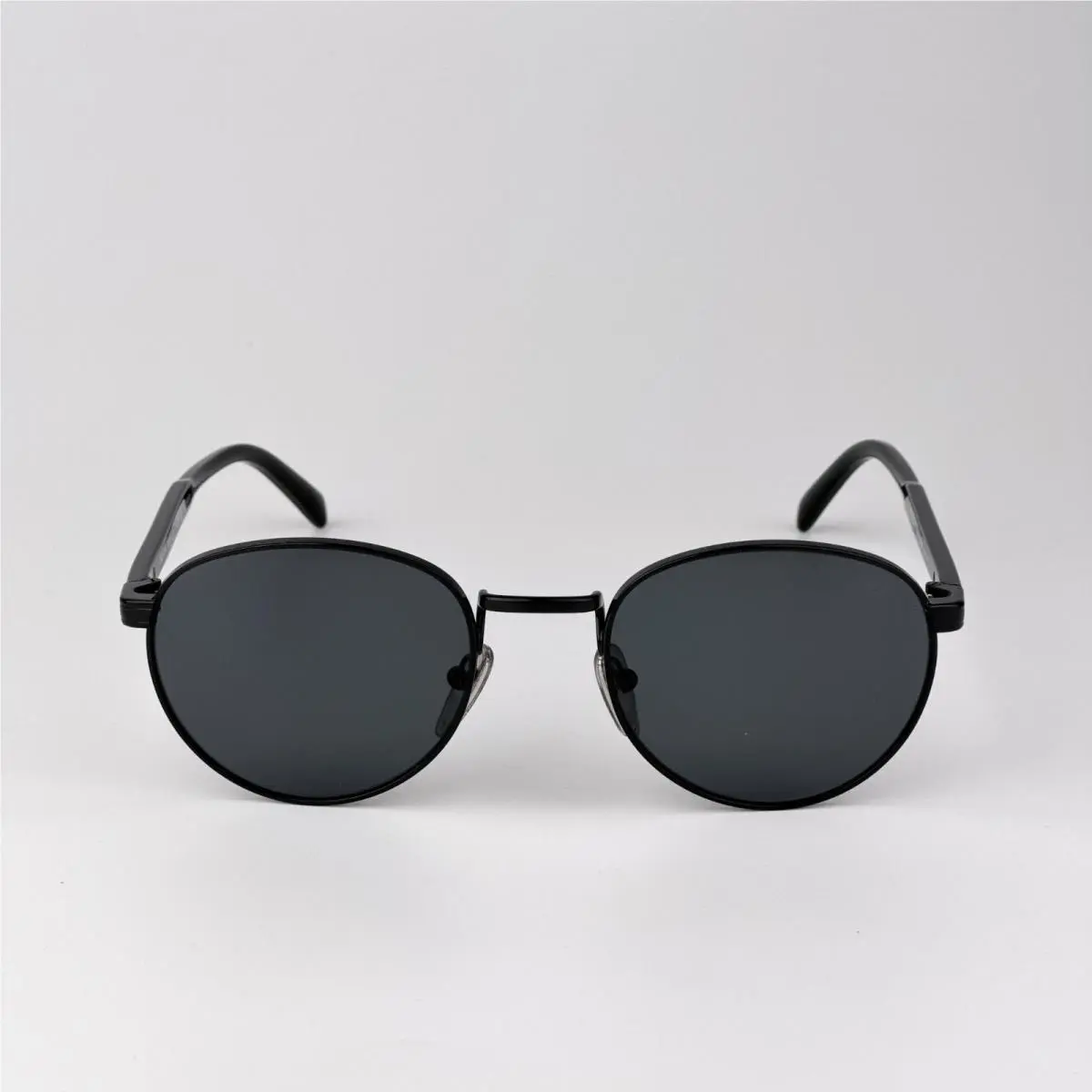 Prada Men Sunglasses Black Polarized Round PRB51S 1AB5Z1