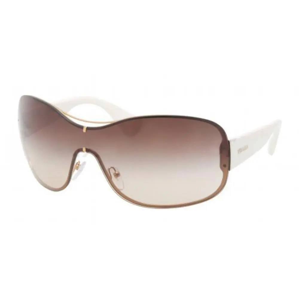 Prada Sunglasses PR63OS ZVA6S1 White-antique Gold / Brown Gradient Lens