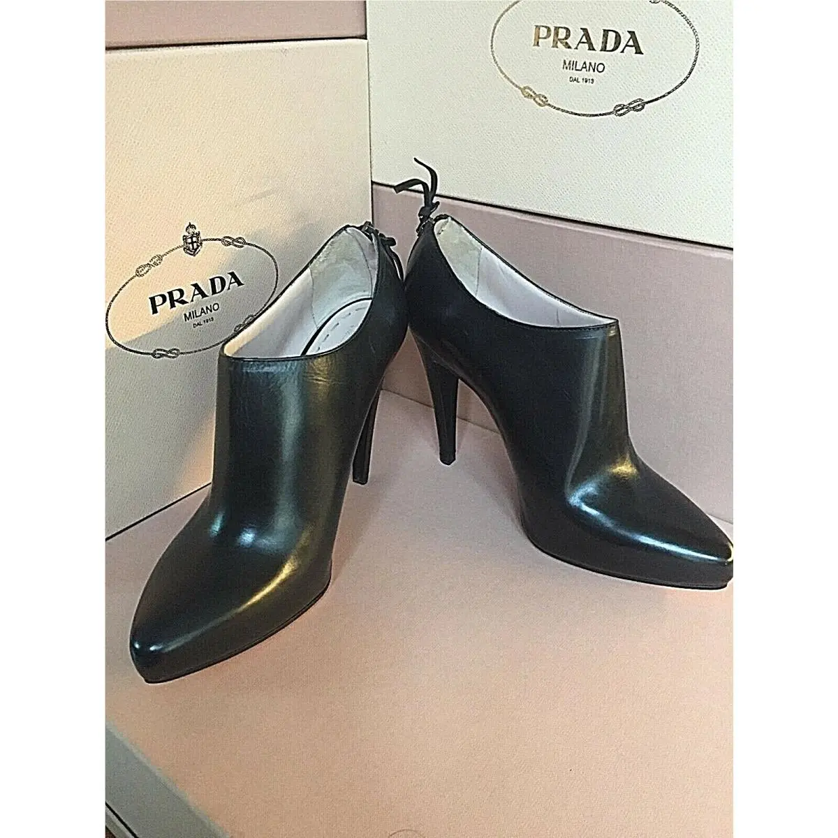 Black Ankle Boots by Prada – Women’s EU 39.5 Fashion Designer Shoes