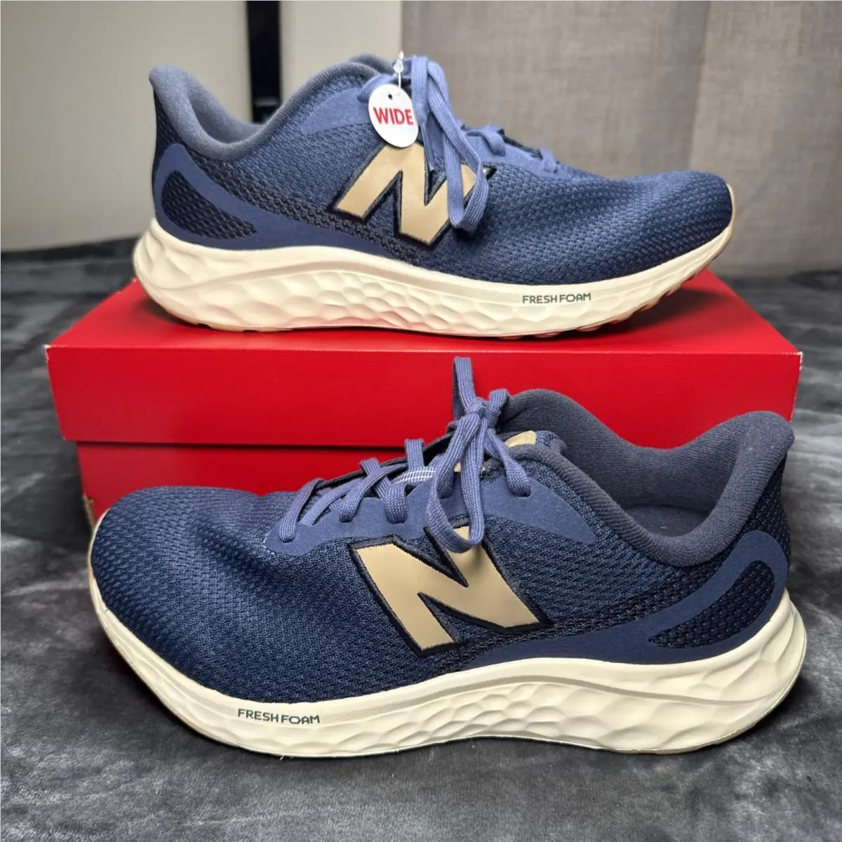 New Balance Fresh Foam Arishi v4 Men Size 8 4E Extra Wide Blue Beige New - Blue