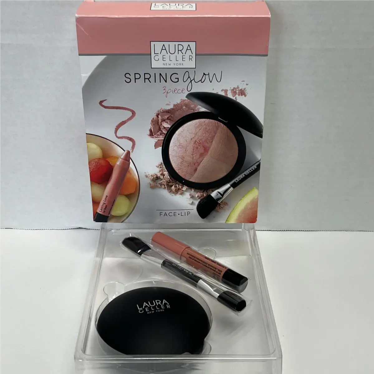 Laura Geller Baked Pink Buttercream French Rose Lip Stain Bitten Blush Set Rare