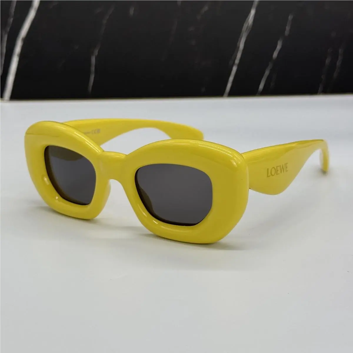 Loewe LW40117I 39A Women Sunglasses Yellow Square Loewe Eyewear