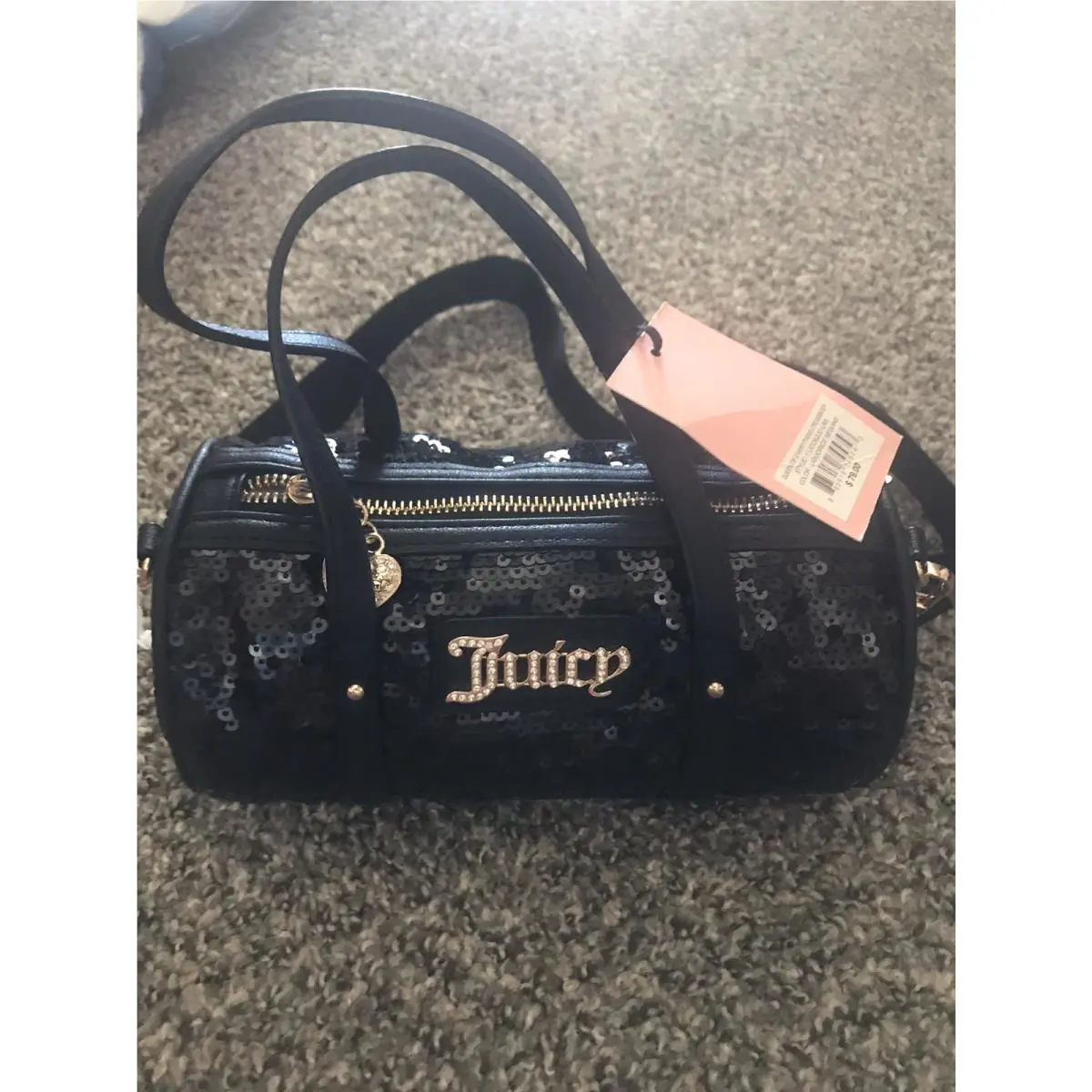 Juicy Couture Queen Of Everything Mini Barrel Black Licorice Sequins