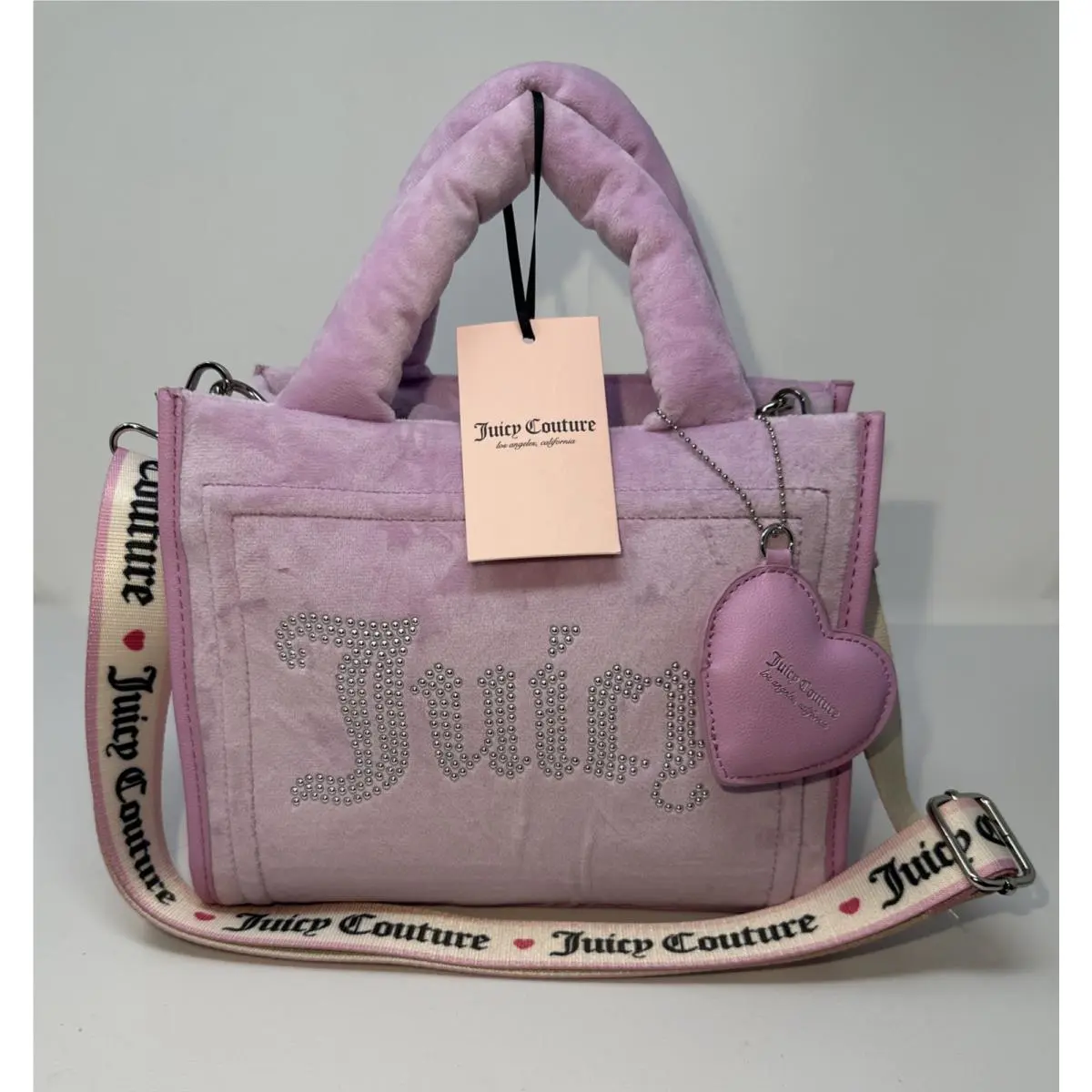 Juicy Couture Bag Extra Spender Mini Tote Fondant Pink Velvet Velour Crossbody