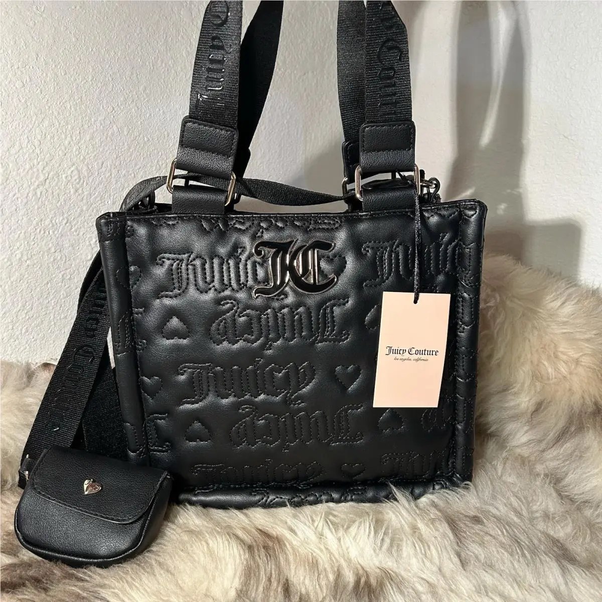 Juicy Couture Pink League Mini Tote - Liquorice Black