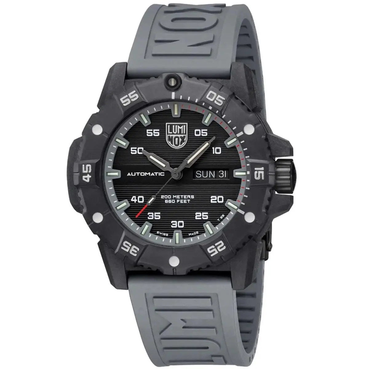 Luminox Men`s Watch Master Carbon Seal Automatic Black Dial Grey Strap XS.3862
