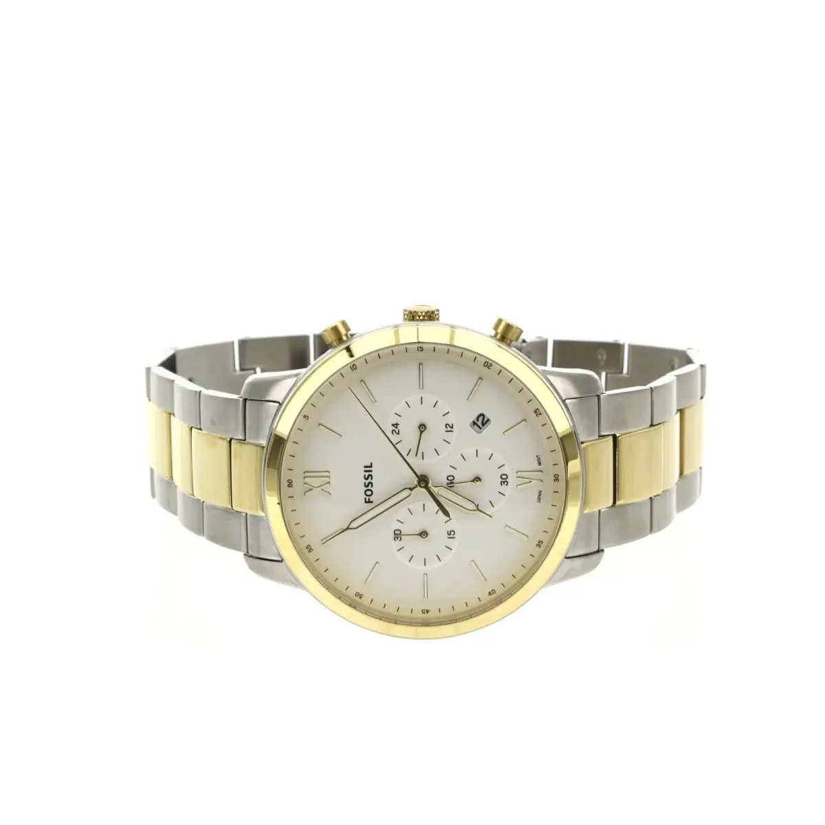 Men`s Gold Silver Neutra Chronograph Bracelet Watch F2119 by Fossil