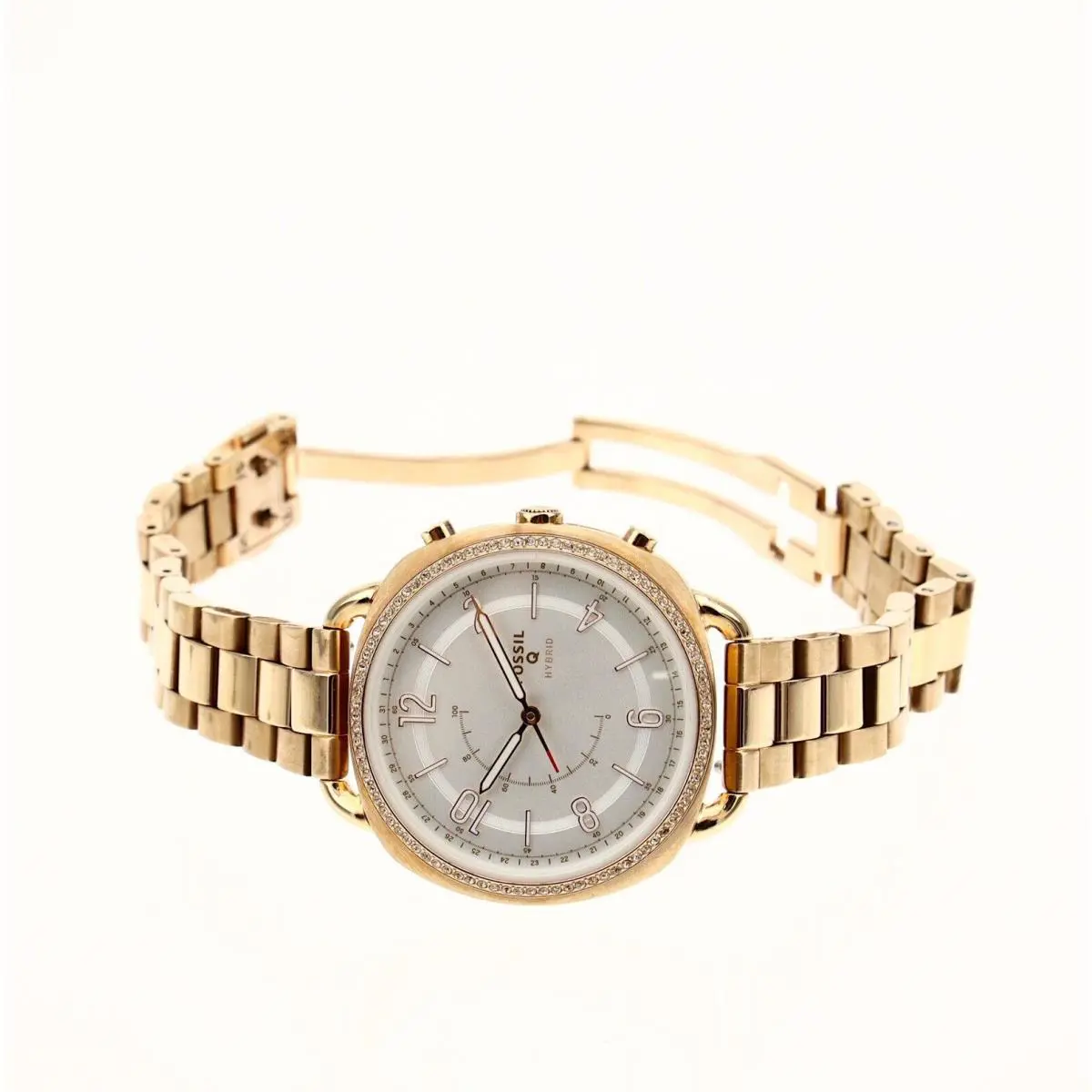 Fossil Q Women`s Hybrid Rose Gold Accomplice Smart Bracelet Watch F1413