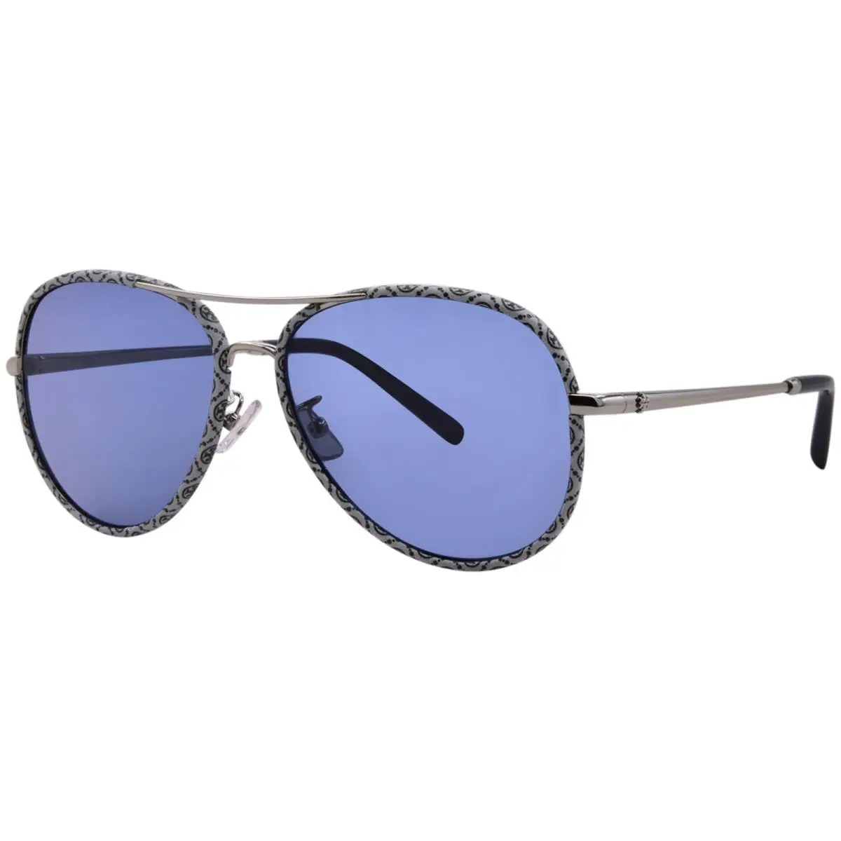 Tory Burch TY6114 32744L Sunglasses Women`s Silver/navy/blue Lenses Pilot 58mm