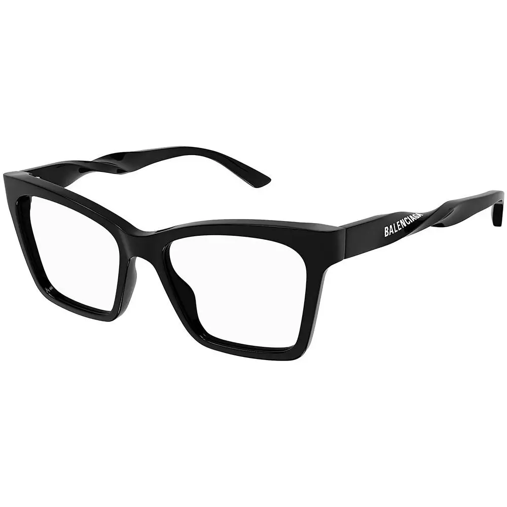 BB 0210O 001 Black Plastic Square Eyeglasses 53mm by Balenciaga