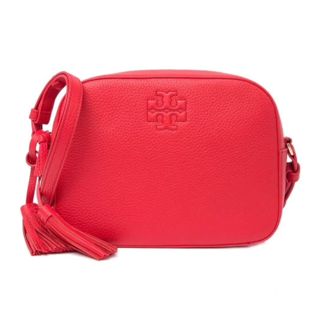 Tory Burch Women`s Thea Leather Shoulder Crossbody Bag Brilliant Red 55369