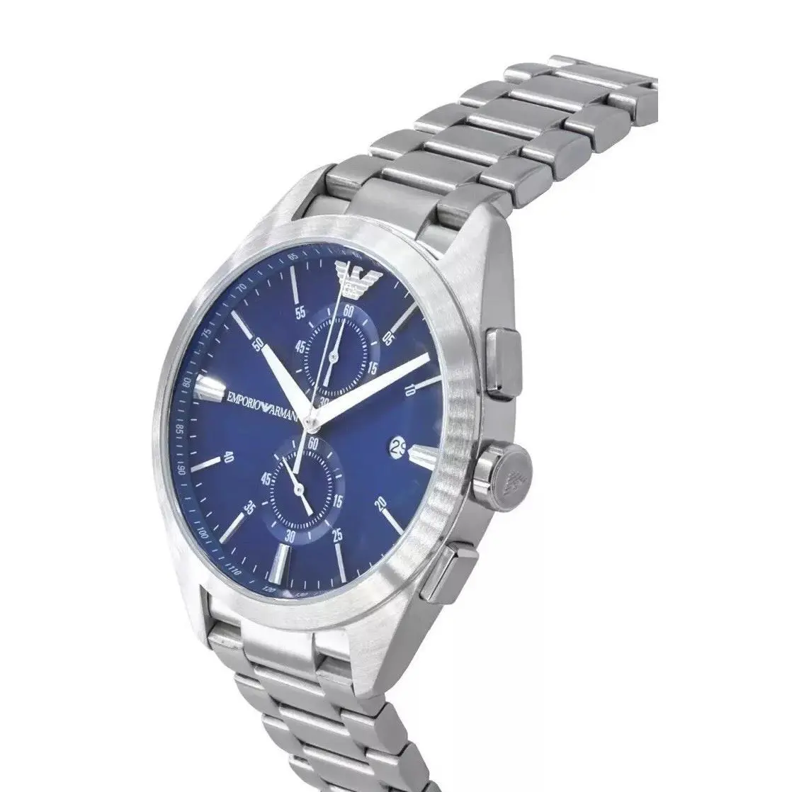 Emporio Armani Watch Claudio AR11541 Men`s Silver Blue